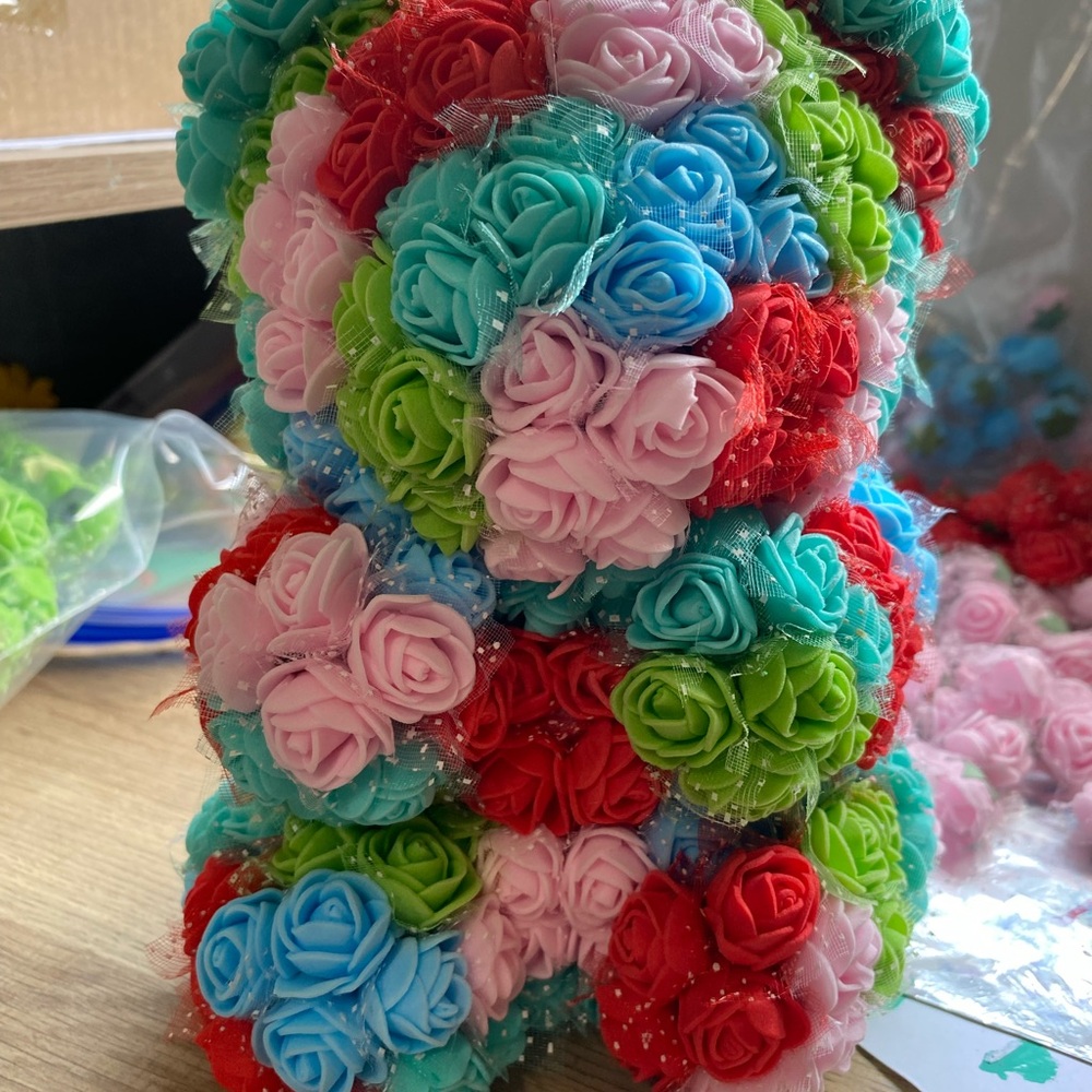 Colorful Floral Teddy Bear